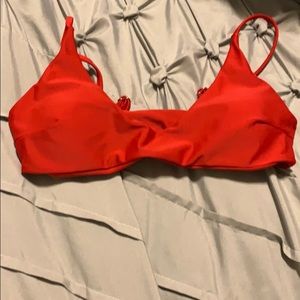 red strappy bikini top